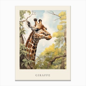 Beatrix Potter Inspired  Animal Watercolour Giraffe 2 Canvas Print