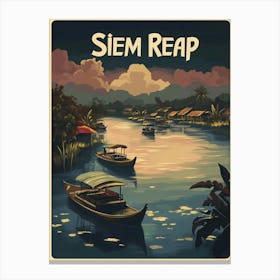 Aihrgdesign A Mid Century Modern Travel Poster For Siem Reap Canvas Print