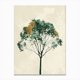 Mahogany Tree Minimal Japandi Illustration 1 Canvas Print