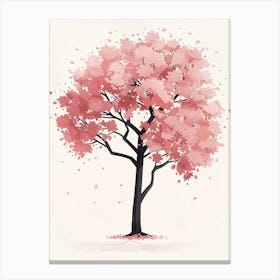 Cherry Tree Pixel Illustration 2 Canvas Print