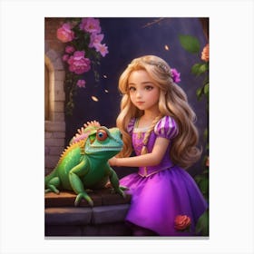 Princess And Lizard Canvas Print