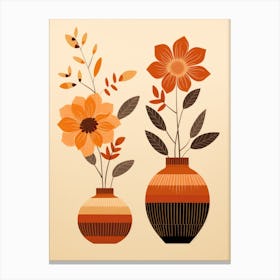 Two Vases With Flowers 5 Canvas Print