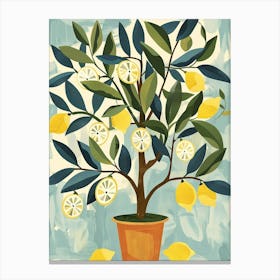 Lemon Tree Flat Illustration 2 Canvas Print
