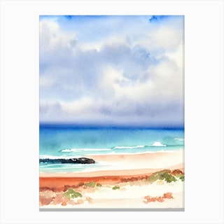 El Cotillo Beach 3, Fuerteventura, Spain Watercolour Canvas Print