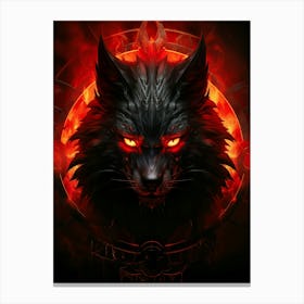 Wolf Inferno Flame Canvas Print