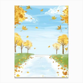 Autumn Leaves On The Road 2 Canvas Print