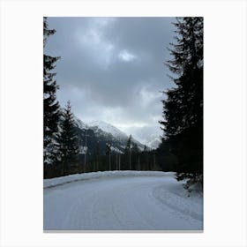 Snowy Mountain Road Canvas Print