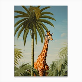 Giraffe 1 Tropical Animal Portrait Canvas Print