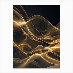 Abstract Golden Waves Canvas Print