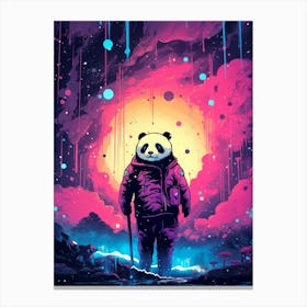 Panda Bear In Space Canvas Print