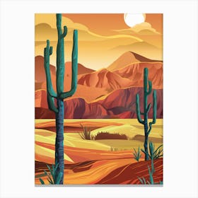 Cactus In The Desert Canvas Print