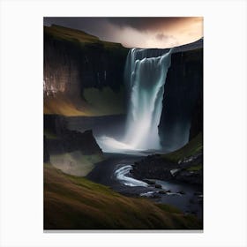 Thorufoss, Iceland Realistic Photograph (3) Canvas Print