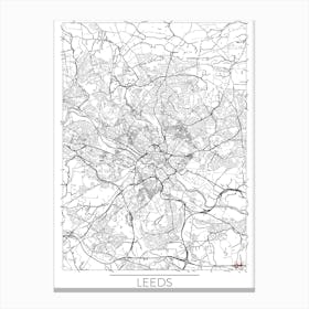 Leeds Map Minimal Canvas Print