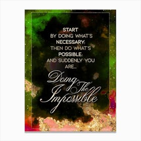 Doing The Impossible Prismatic Star Space Motivational Quote Canvas Print