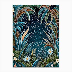 Jungle Night 1 Botanical Art Print 4 Canvas Print