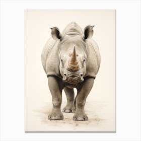 Simple Rhino Portrait 1 Canvas Print