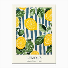 Marche Aux Fruits Lemons Fruit Summer Illustration 1 Canvas Print