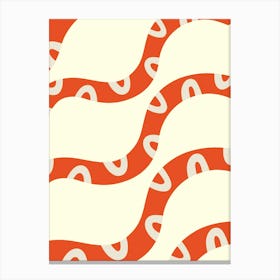 Orange Wavy Pattern Canvas Print