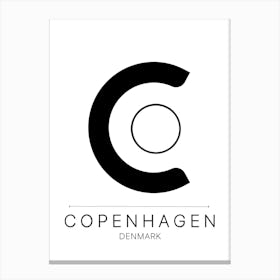 Copenhagen City Typography Wall Canvas Print