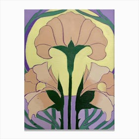 Art nouveau beige flowers Canvas Print