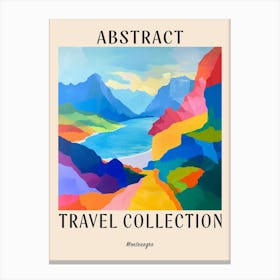 Abstract Travel Collection Poster Montenegro 1 Canvas Print