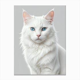 White Cat With Blue Eyes 3 Canvas Print