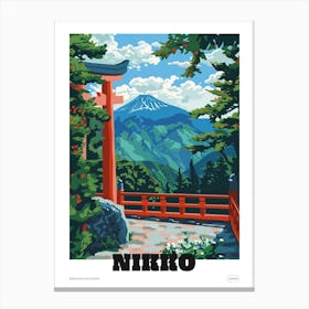 Nikko Japan 4 Colourful Travel Poster Canvas Print