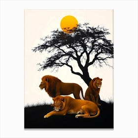 Lions In The Sun 2 Canvas Print