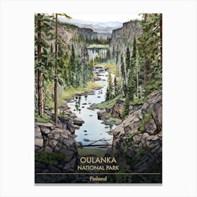 Oulanka National Park Finland Watercolour 2 Canvas Print