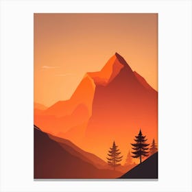 Misty Mountains Vertical Composition In Orange Tone 33 Canvas Print