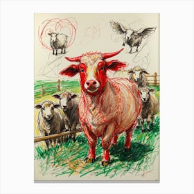 Red Cows Canvas Print