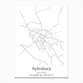 Aylesbury,United Kingdom Minimalist Map Stampe su tela