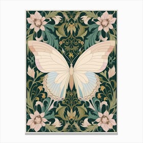 Butterfly With Flowers Canvas Print