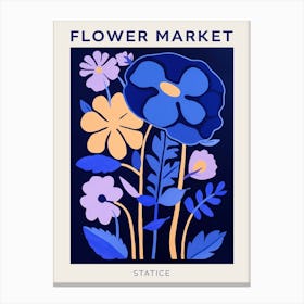 Blue Flower Market Poster Statice 1 Canvas Print