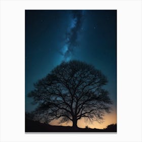 Silhouette Of A big tree Canvas Print