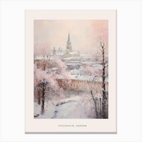 Dreamy Winter Painting Poster Stockholm Sweden 1 Canvas Print