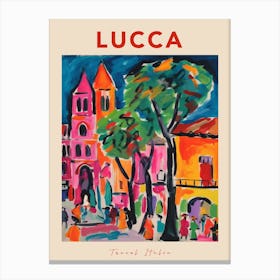 Lucca Italia Travel Poster Canvas Print