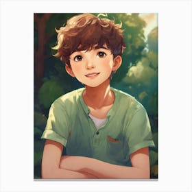 Boy In The Forest Canvas Print