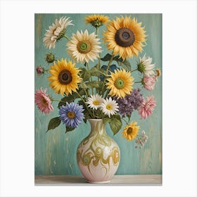 Sunflowers In A Vase 2 Canvas Print