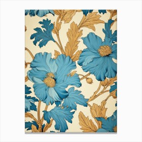 Blue Flowers Art Canvas Print