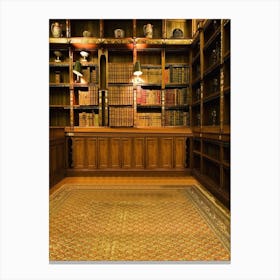 Room Old Library Bookshelf Canvas Print