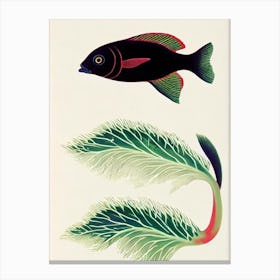 Leafy Sea Dragon Vintage Poster Canvas Print