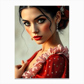 Beautiful Mexican Woman Canvas Print