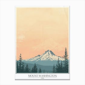 Mount Washington Usa Color Line Drawing 2 Poster Canvas Print