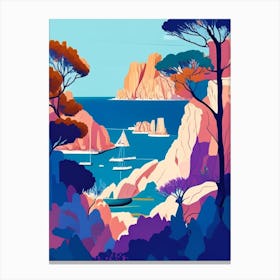 Calanques National Park France Pop Matisse Canvas Print