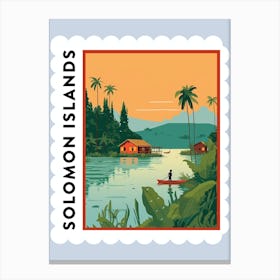 Solomon Islands Travel Stamp Poster Canvas Print