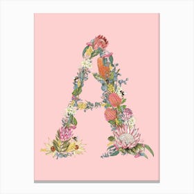 A Pink Alphabet Letter Canvas Print