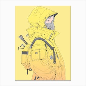 Girl In Yellow Jacket Canvas Print