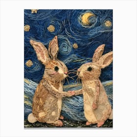 Rabbits At Night 1 Canvas Print