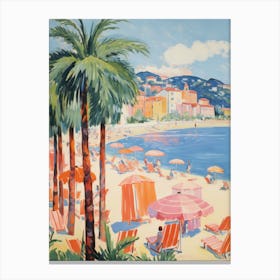 Lerici, Liguria   Italy Beach Club Lido Watercolour 1 Canvas Print